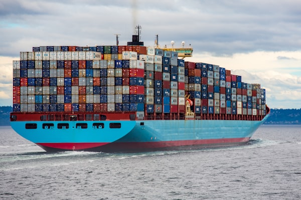 Container shipping port representing Docker containers